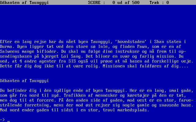 Spillet Mystik i Burma til Ms-dos 1990