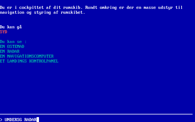 Screendump af spillet Mission til Senturios til Ms-dos i 1989